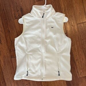Vineyard Vines Women’s White  Zip-Up Fleece Vest Size Small